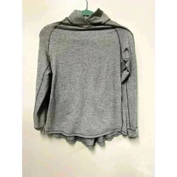 Lululemon Warm Your Core Long Sleeve Tee Tonka Stripe Heathered Slate White 10 - Picture 1 of 3